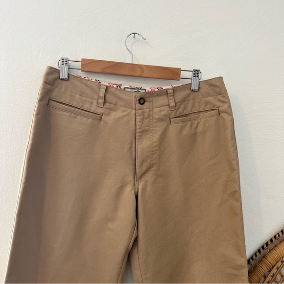 Horny Toad (Toad and Co) tan khaki cotton blend wide leg pants Size 10 - Picture 3 of 13